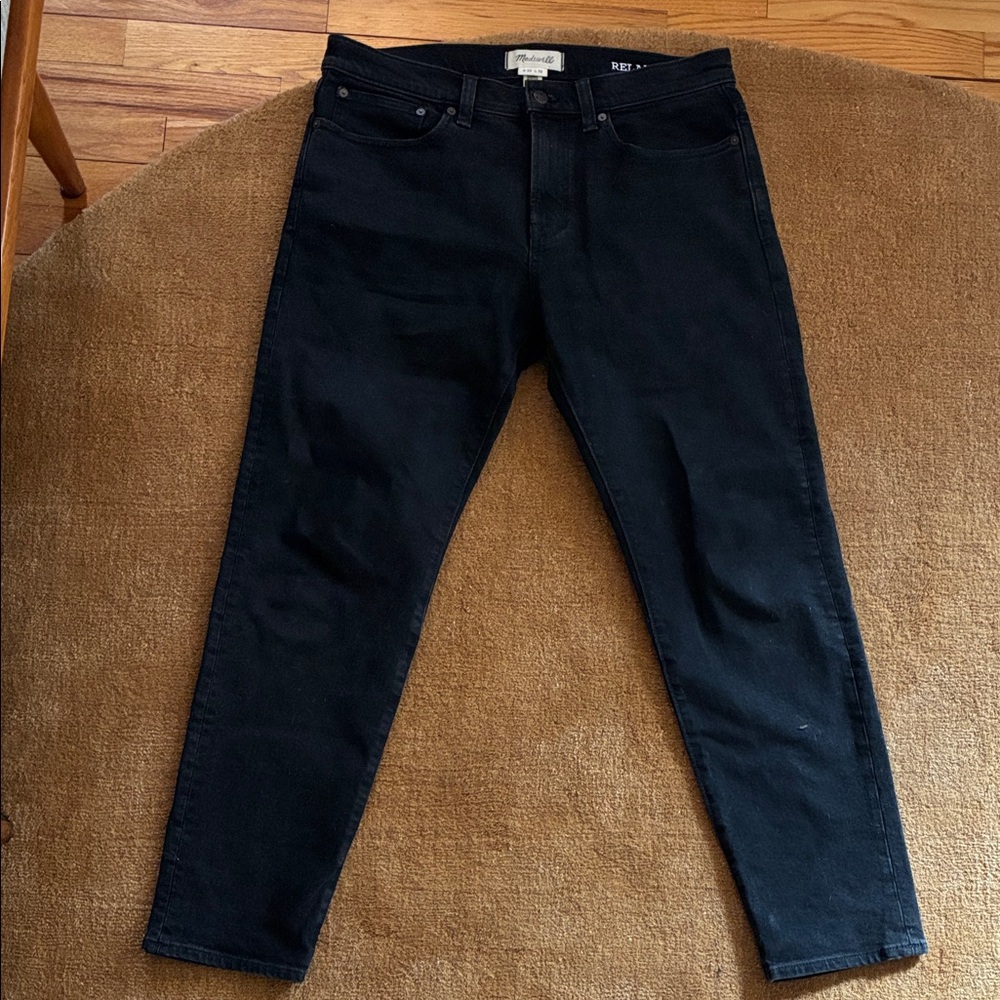 Madewell Men's Black Denim Relaxed Taper Jeans - 33x32